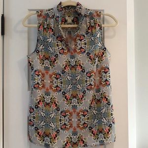 J crew sleeveless blouse